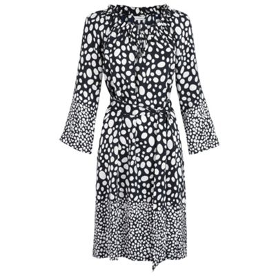 Graduated Spot Silk Dress
