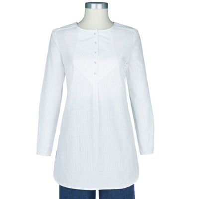 White Self Stripe Blouse