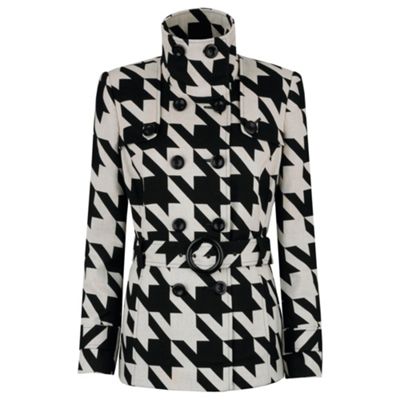 Double Breasted Hounds-tooth Coat