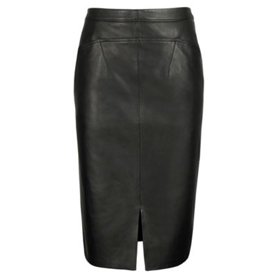 Planet Luxury Leather Zip Skirt