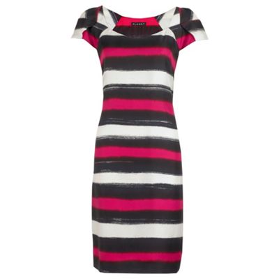 Feather Stripe Silk Shift