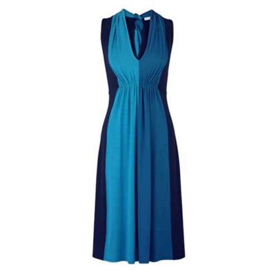 Colour Block Halter Dress