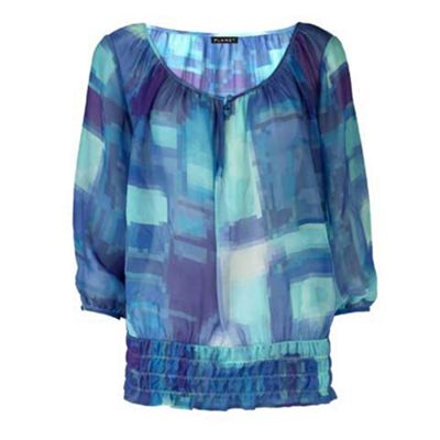 Planet Pixilated Ruched Blouse