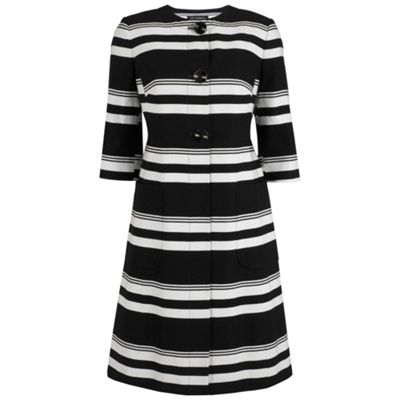 Planet Monochrome Stripe Dress Coat