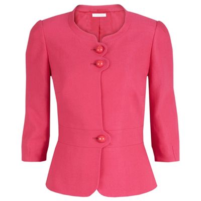 Planet Pink Collarless Fitted Jacket