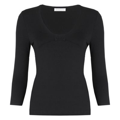 Petite Black Bow Front Jersey