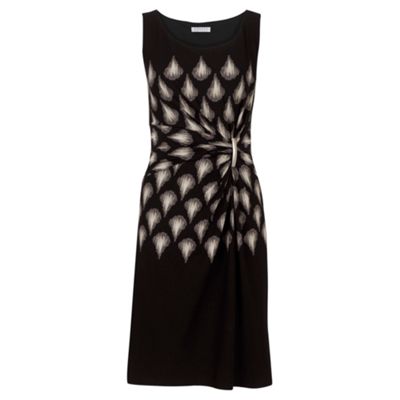 Petite Feather Print Jersey Dress