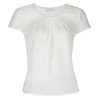 Precis Petite Petite Ivory Pleated Blouse