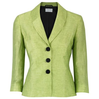 Precis Petite Petite Fig Crinkle Linen Jacket