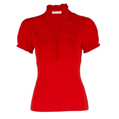 Precis Petite Red Ruched Front Jersey Top