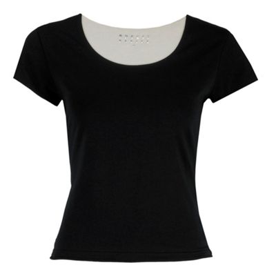 Petite Double Layer Black T-Shirt