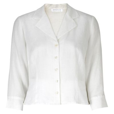 Precis Petite Petite Ivory Linen Blouse