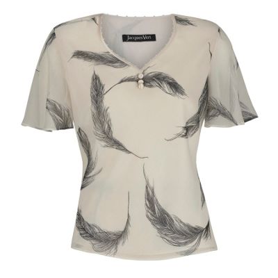 Jacques Vert Feather Print Chiffon Blouse