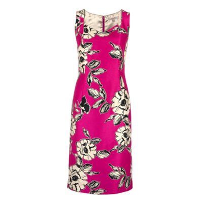 hot pink dress for women. Hot Pink Floral Shift Dress
