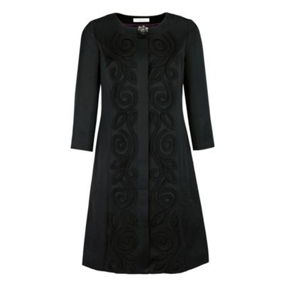 Black Ribbonwork Dress Coat