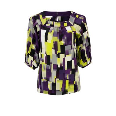 Windsmoor Skyline Print Silk Blouse