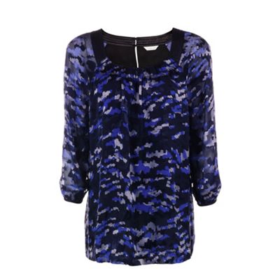 Abstract Devore Burnout Blouse