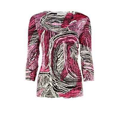 Windsmoor Pink Abstract Print Crinkle Blouse