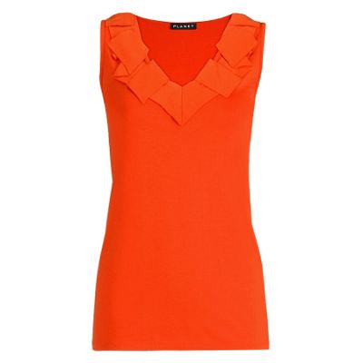 Planet Orange Origami Jersey Top