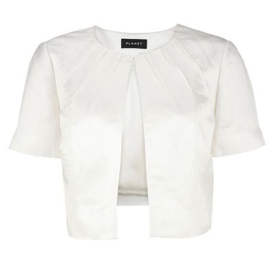 Cream Satin Bolero Jacket