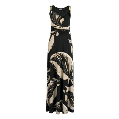 Giant Leaf Jersey Maxi Dress