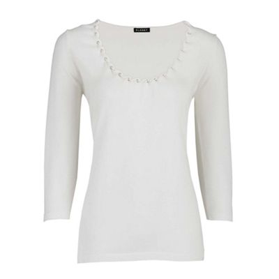 Planet Ivory Eyelet Detail Top