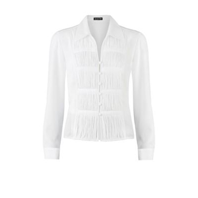 Petite Ivory Crinkle Blouse