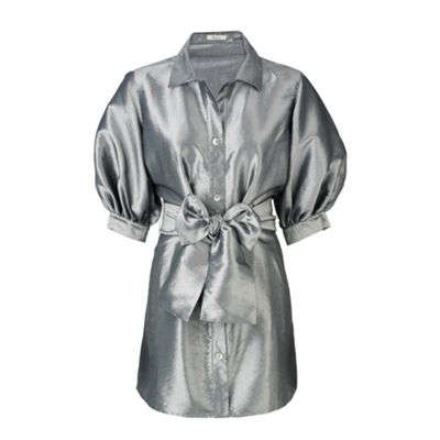 Precis Petite Petite Silver Belted Tunic Blouse