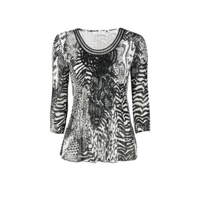 Animal Abstract Print Crinkle Blouse