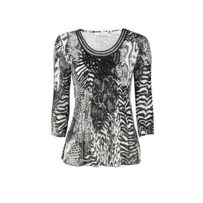 Windsmoor Animal Abstract Print Crinkle Blouse