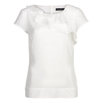 Planet Ivory Frill Front Blouse