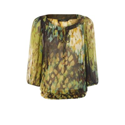 Glade Print Silk Gypsy Blouse