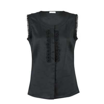 Precis Petite Petite Black Loop Edge Blouse