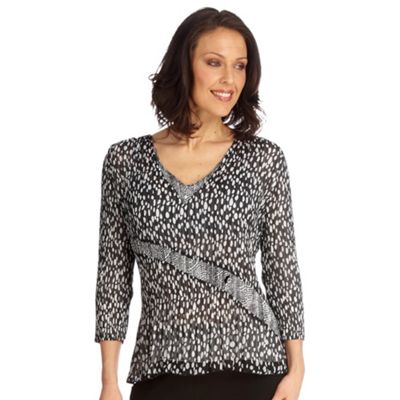 Windsmoor Contrast Spot Crinkle Blouse