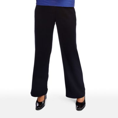 Navy Crinkle Crepe Trousers