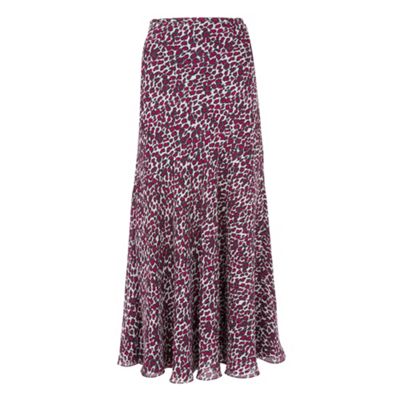 Raspberry Leopard Print Skirt