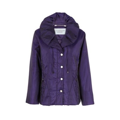 Plum Shawl Collar Short Coat