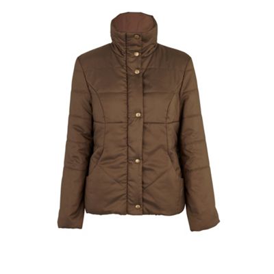 Petite Chocolate Quilted Short Coat