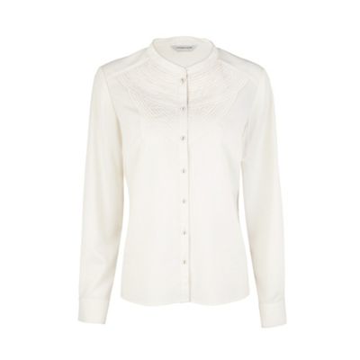 Ivory Origami Pintuck Blouse