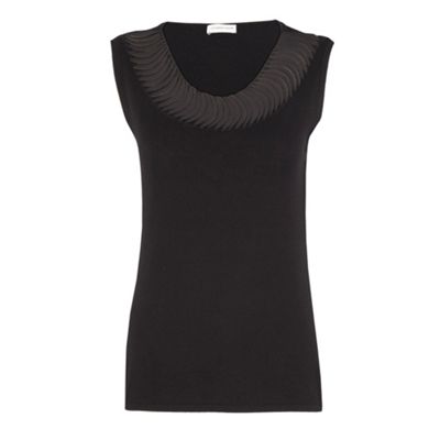 Black Crescent Trim Shell Top