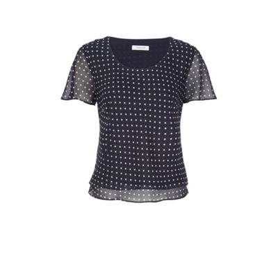 Windsmoor Navy Spot Print Blouse