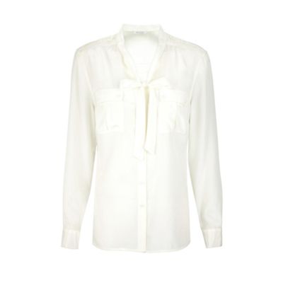 Ivory Pussy Bow Blouse