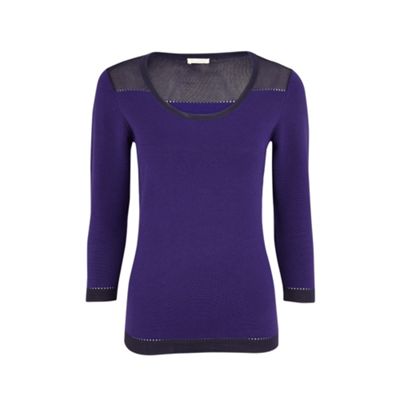 Purple Sheer Shoulder Jumper