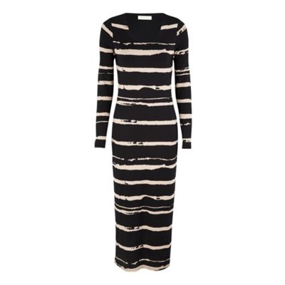 Broken Line Print Midi Dress