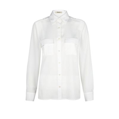 Precis Petite Ivory Utility Blouse