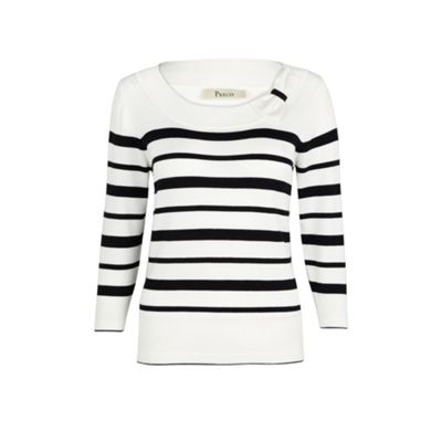Bardot Stripe Bow Detail Jumper
