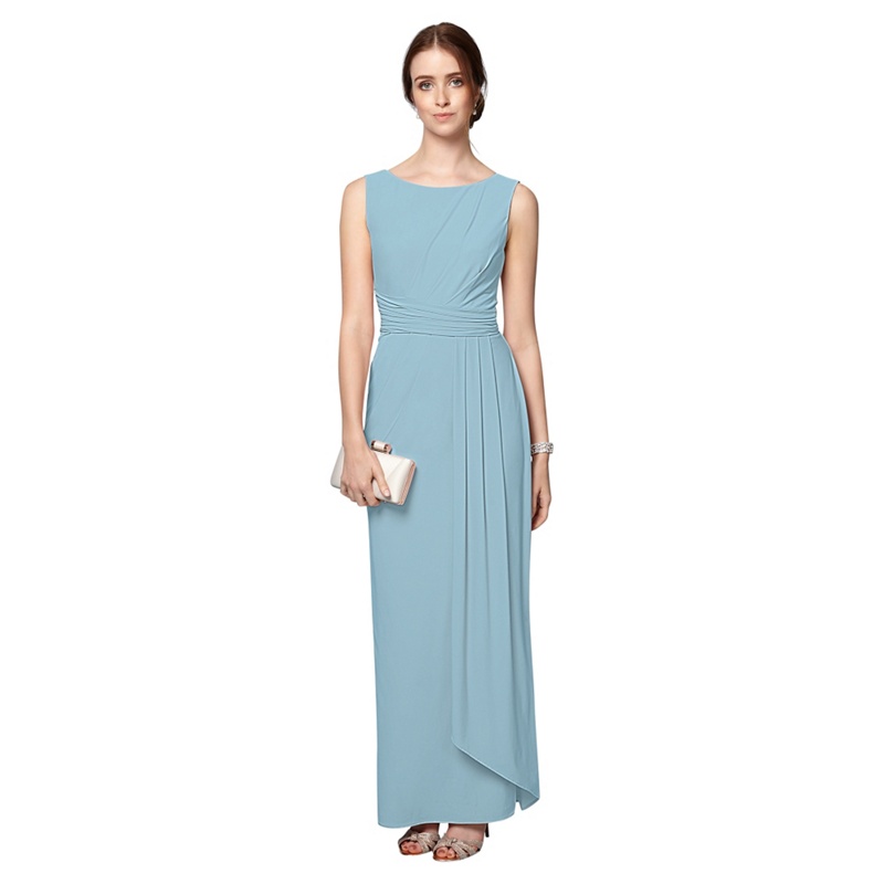 SELENE BANDEAU STRAPLESS MAXI DRESS WITH OVERLAY AND KNOT DETAIL – Sistaglam