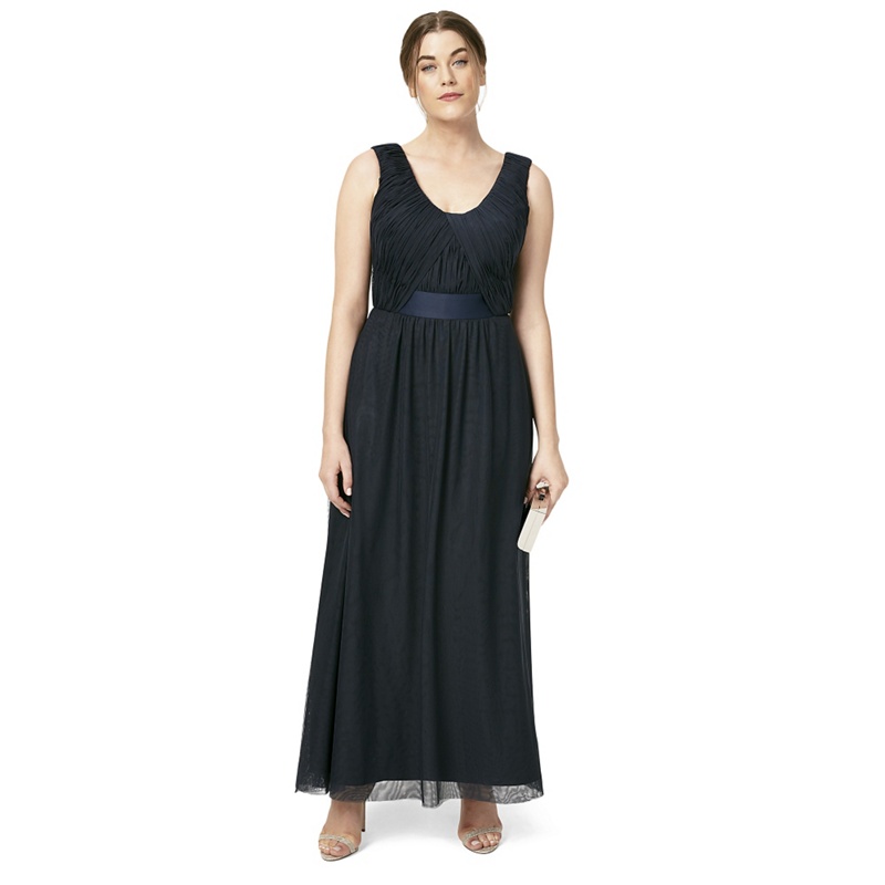 SELENE BANDEAU STRAPLESS MAXI DRESS WITH OVERLAY AND KNOT DETAIL – Sistaglam