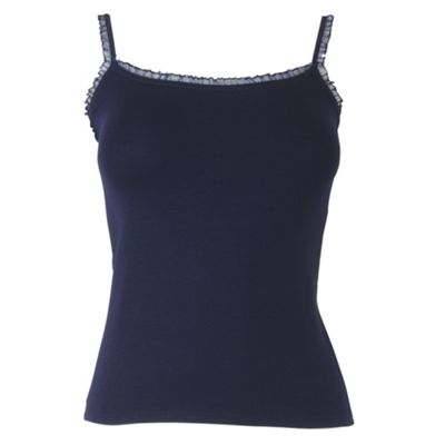 Navy Sequin Organza Camisole