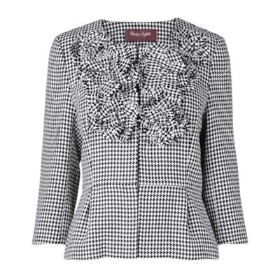 Black and Ivory Dogtooth Frill Jacket